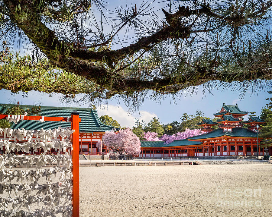 Omikuji and Heian Jingu Shrine Grounds Photograph by Karen Jorstad