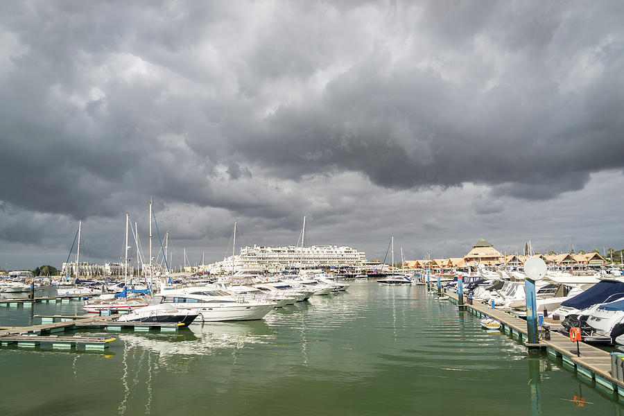 Ominous Clouds - Vilamoura Marina in Algarve Portugal Photograph by Georgia Mizuleva