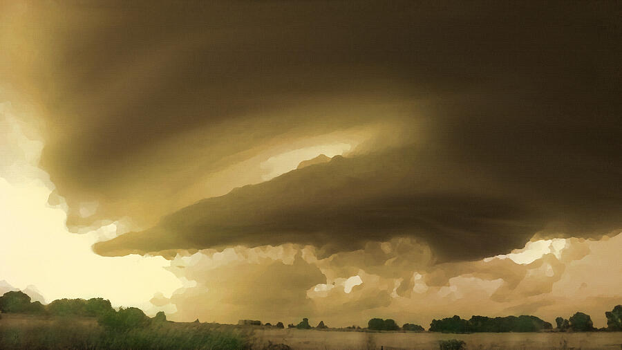 Ominous Oklahoma Sky, A Storm Brewing Digital Art by Shelli Fitzpatrick
