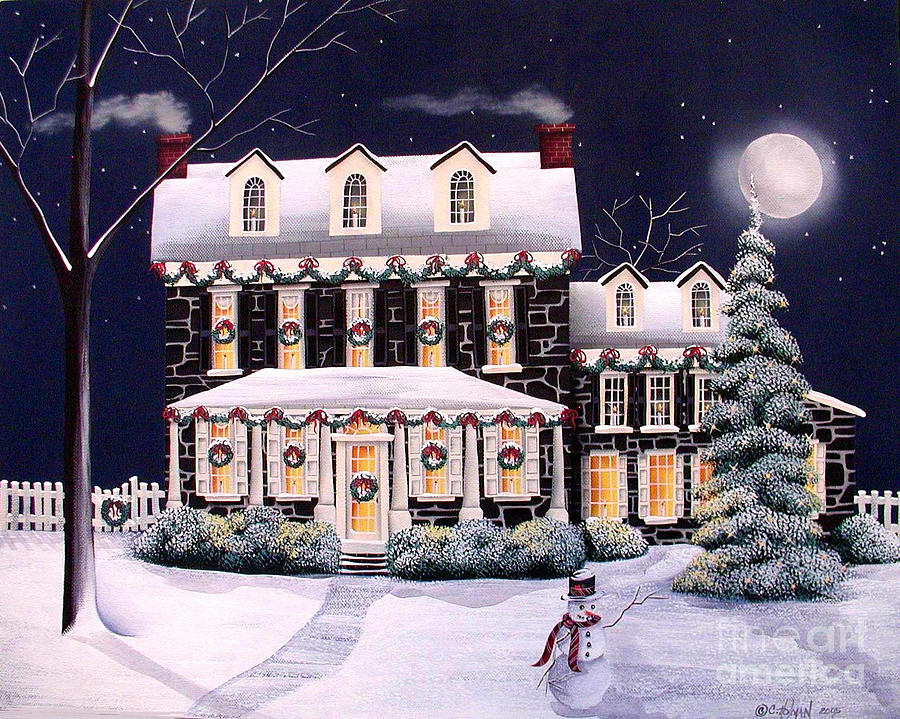 On A Cold Winter Evening Painting by Catherine Holman