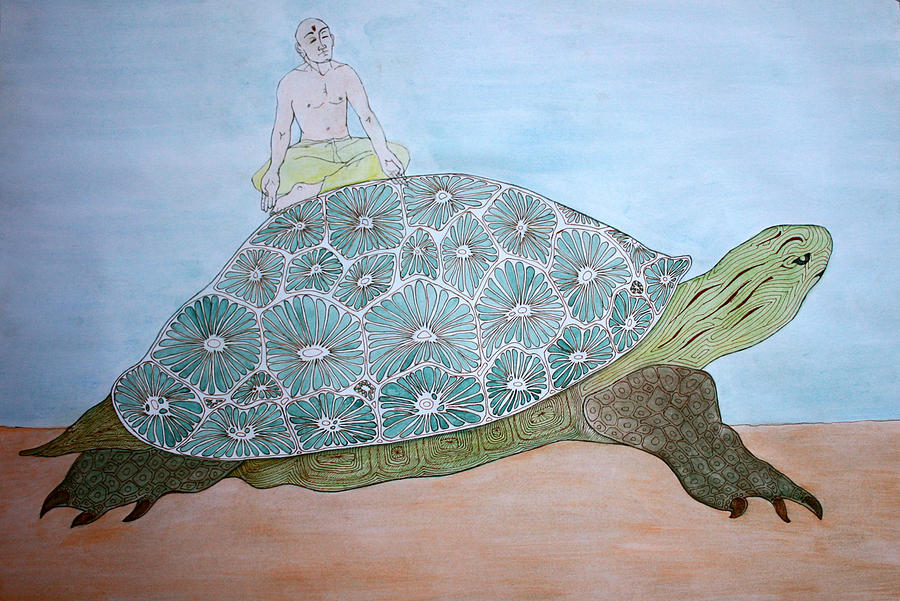 Tortoise Painting - On A Journey by Umesh UV