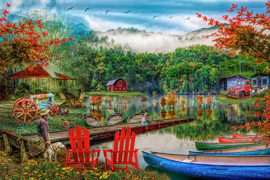 On a Peaceful Country Evening In HDR Detail Photograph by Debra and Dave Vanderlaan