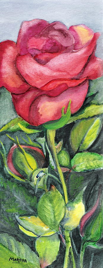 On a Slender Stem Painting by Marsha Woods
