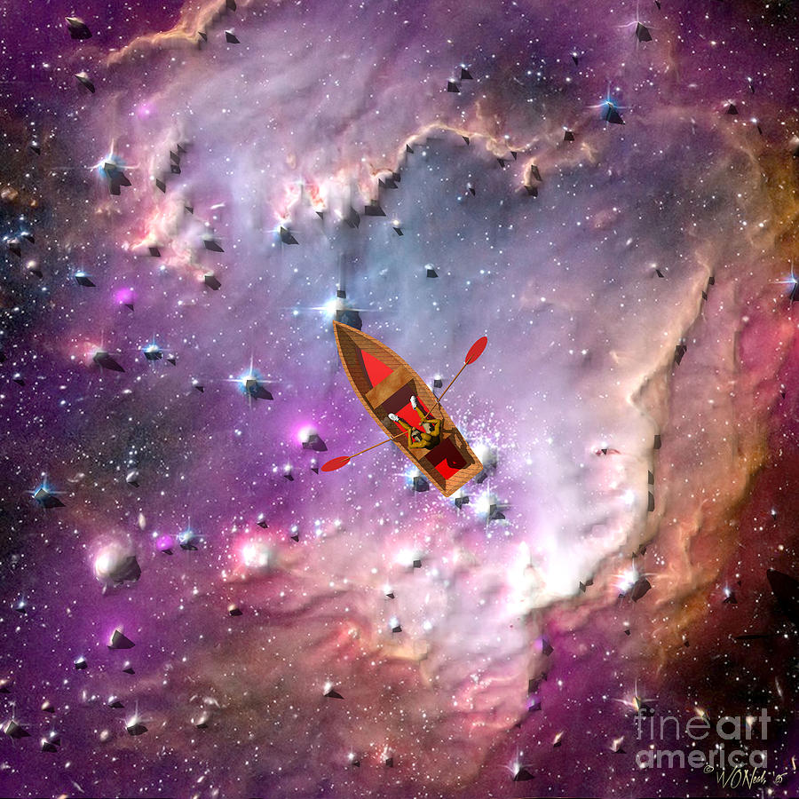 Portrait Digital Art - Boatman On An Ocean of Stars by Walter Neal