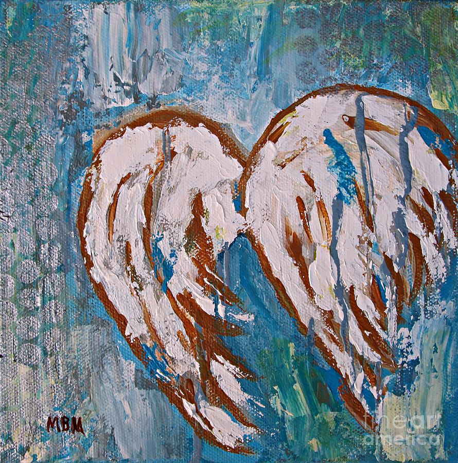 On Angel Wings Painting by Mary Mirabal