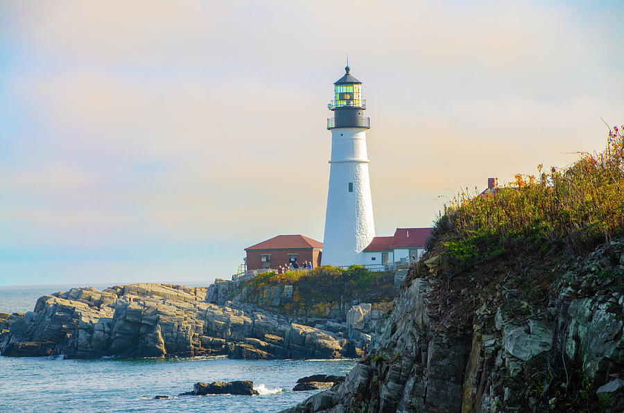 On Cape Elizabeth Maine - Portland Head Lighthouse Photograph by Bill Cannon