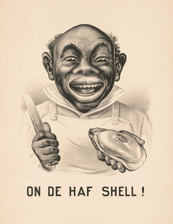 On De Half Shell - Vintage Currier And Ives Print Drawing