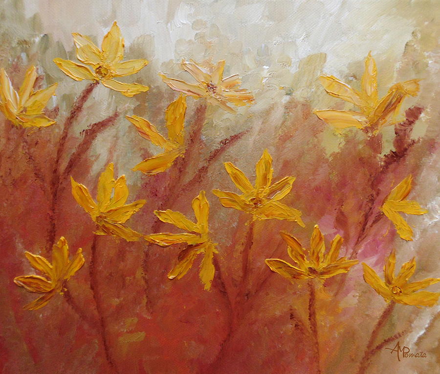 Flower Painting - On Fire Undertone by Angeles M Pomata