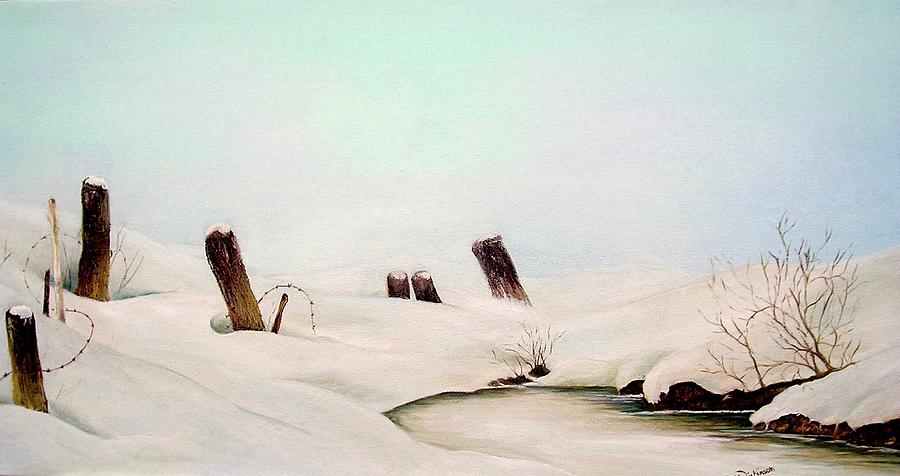 On Frozen Pond Painting by AMD Dickinson