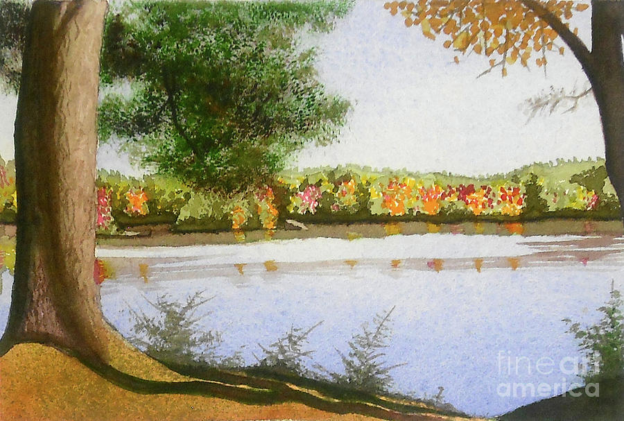 On Gilded Pond Painting by Ceilon Aspensen