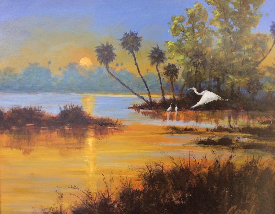 On Golden Pond Painting by Michael Cook