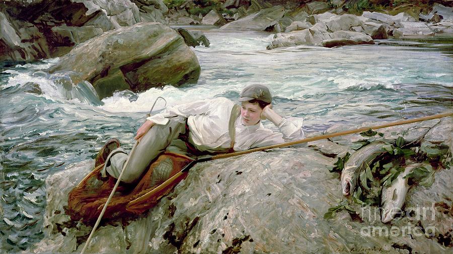 On His Holidays Painting by John Singer Sargent