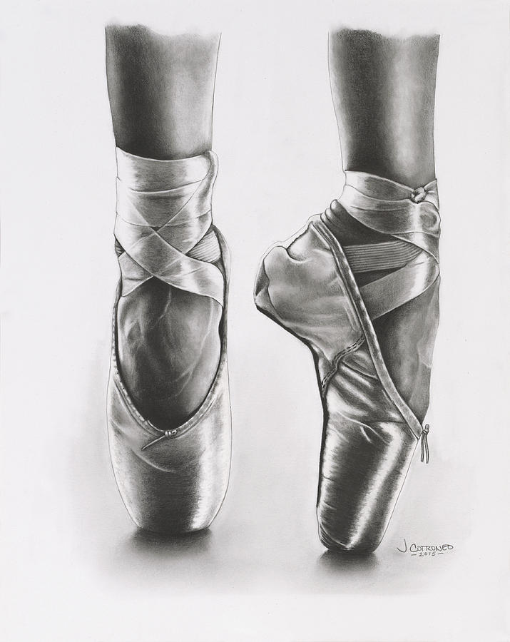 Black And White Drawing - On Pointe by Jon Cotroneo