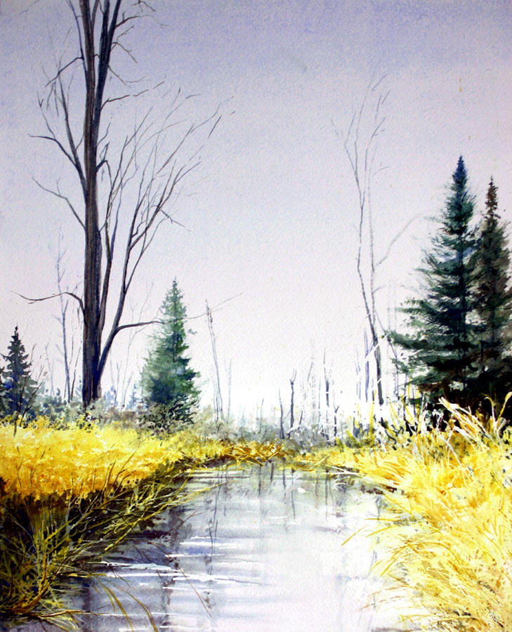 On Silver Pond Painting by Ken Marsden