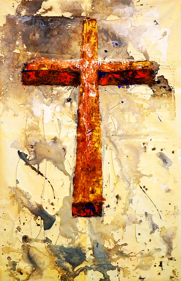 Jesus Christ Painting - On that old rugged Cross by Giorgio Tuscani