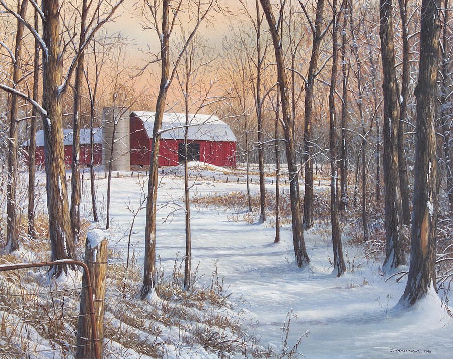 On that Snowy Morn Painting by Jake Vandenbrink