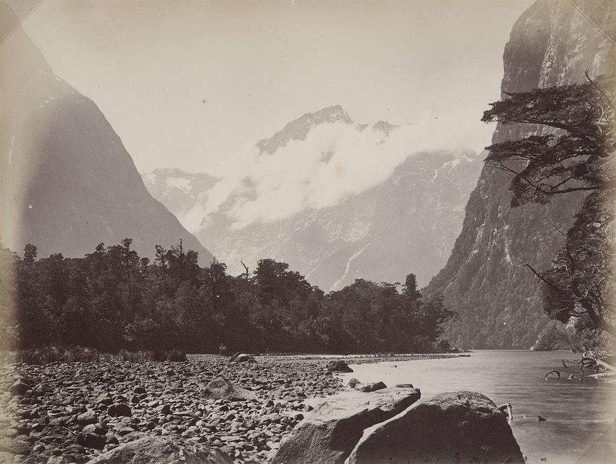 On The Arthur River, 1882, Milford Sound, By Burton Brothers Studio. Painting