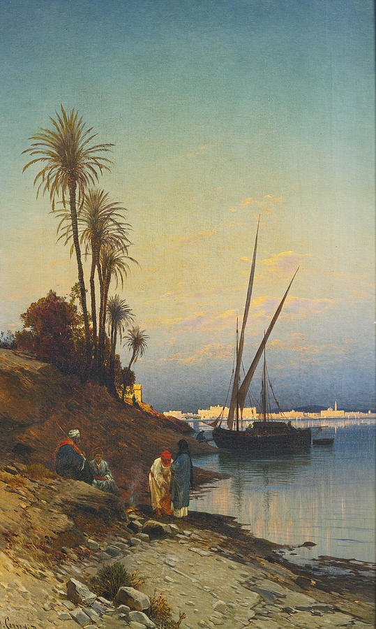 On the Banks of the Nile Painting by Hermann Corrodi
