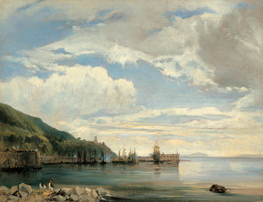 Beautiful Painting - On the Bay of Naples by Francois Antoine Leon Fleury