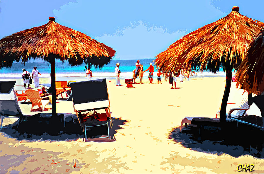 On the Beach in Mexico Painting by CHAZ Daugherty