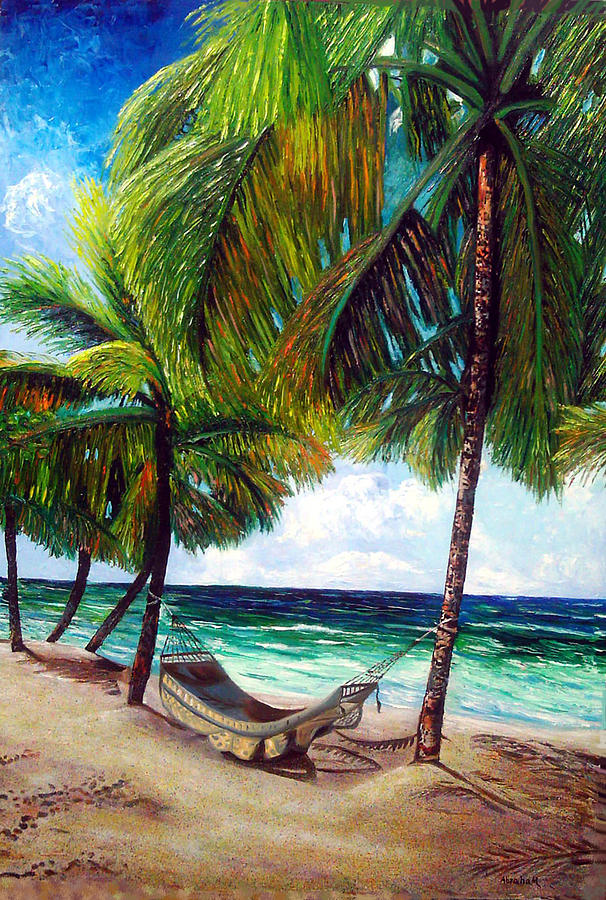 Beach Painting - On the beach by Jose Manuel Abraham Beach Painting - On the beach by Jose Manuel Abraham