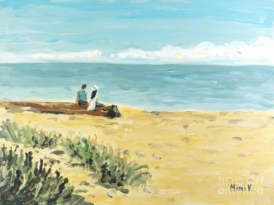 On The Beach Painting by Maria Langgle