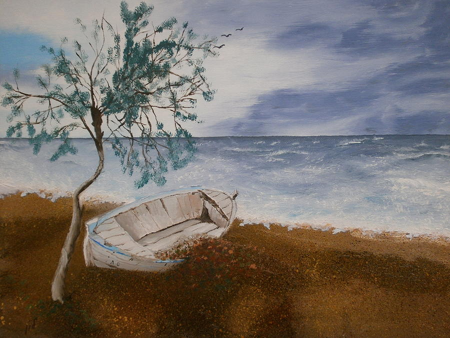 On the beach Painting by Maria Woithofer