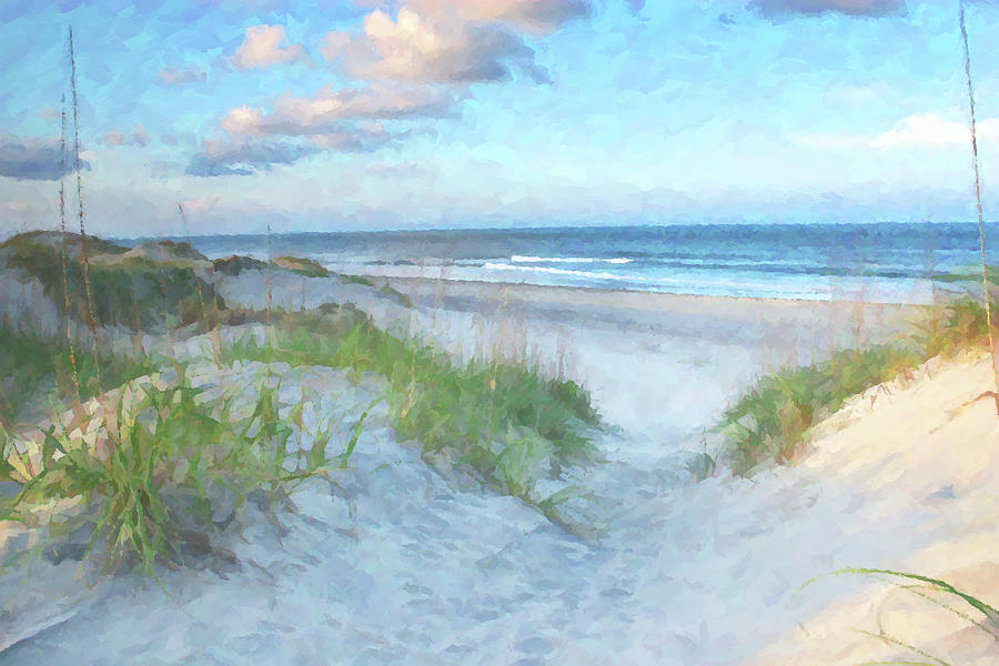 Beach Digital Art - On The Beach Watercolor by Randy Steele