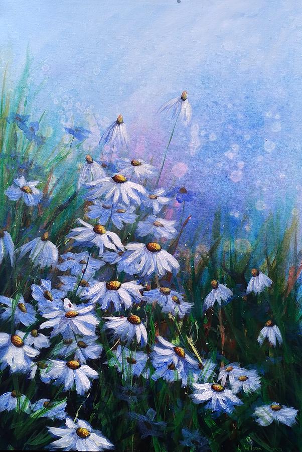 Daisy Painting - On the Bright Side by Laura Wilson Daisy Painting - On the Bright Side by Laura Wilson