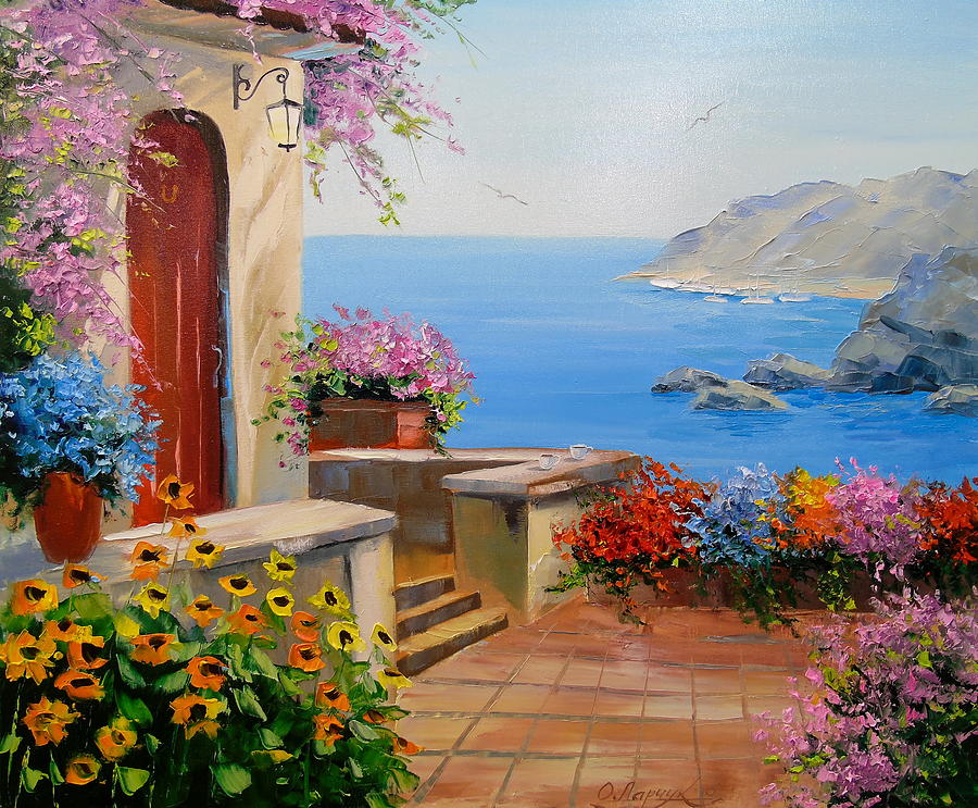 On the coast of Italy Painting by Olha Darchuk