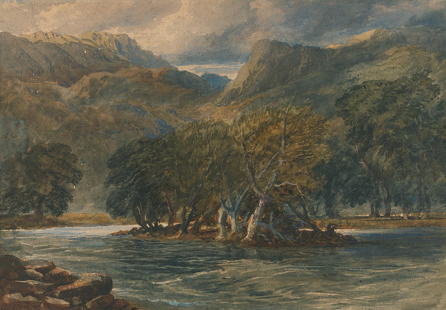 On the Conway River, North Wales Painting by David Cox