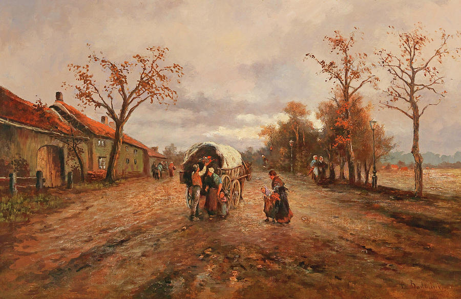 On The Country Road Painting by Mountain Dreams
