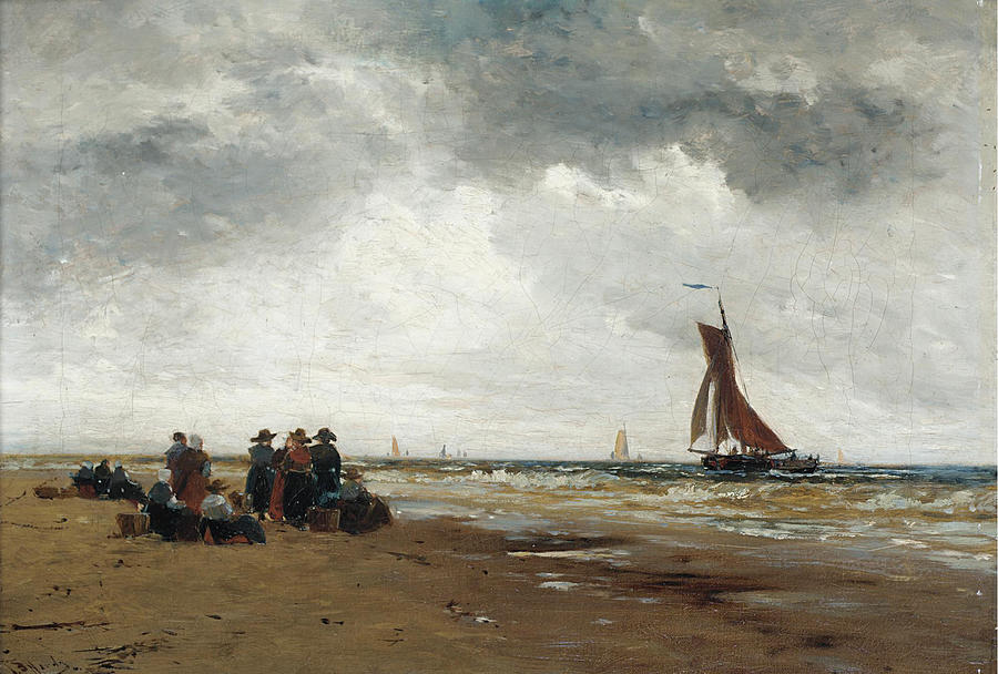 On the Dutch Coast Painting by Thomas Bush Hardy
