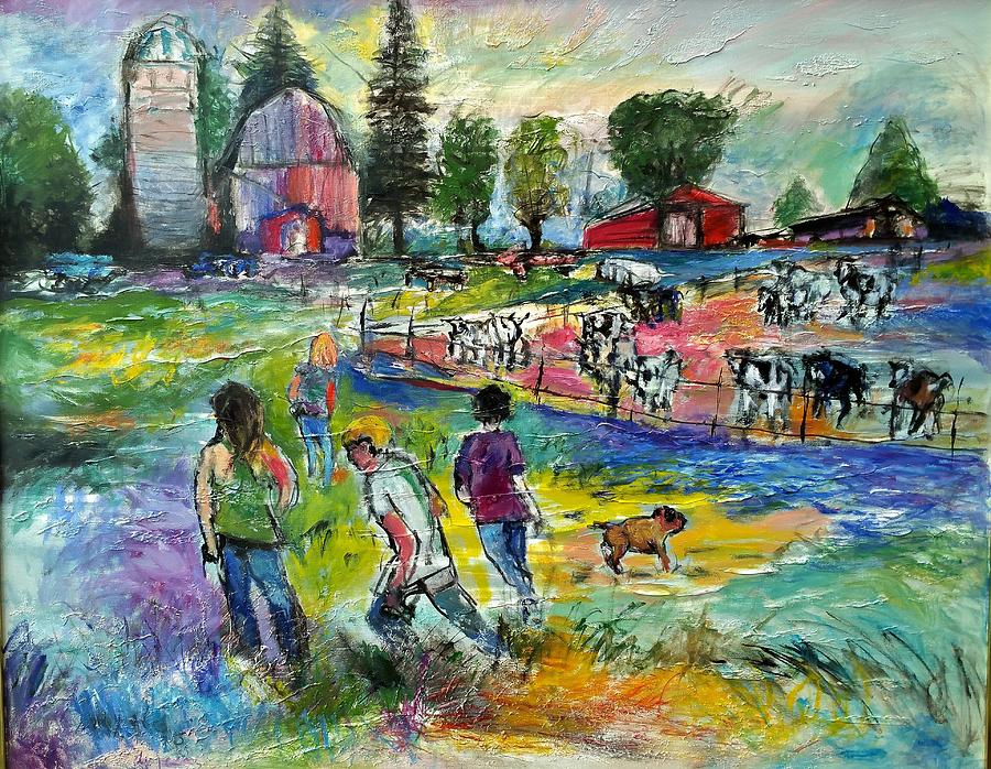 On The Farm Painting by Mykul Anjelo