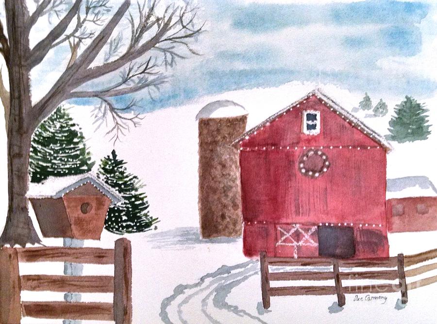 Christmas On the Farm Painting by Sue Carmony
