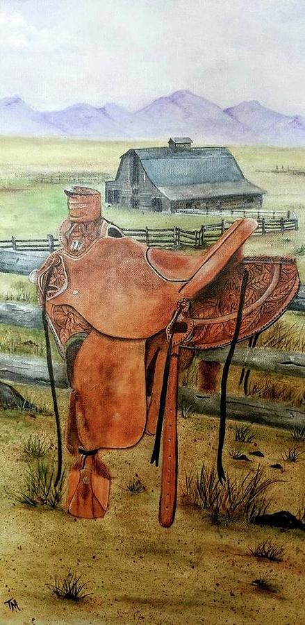 On the Fence Painting by Teri Merrill