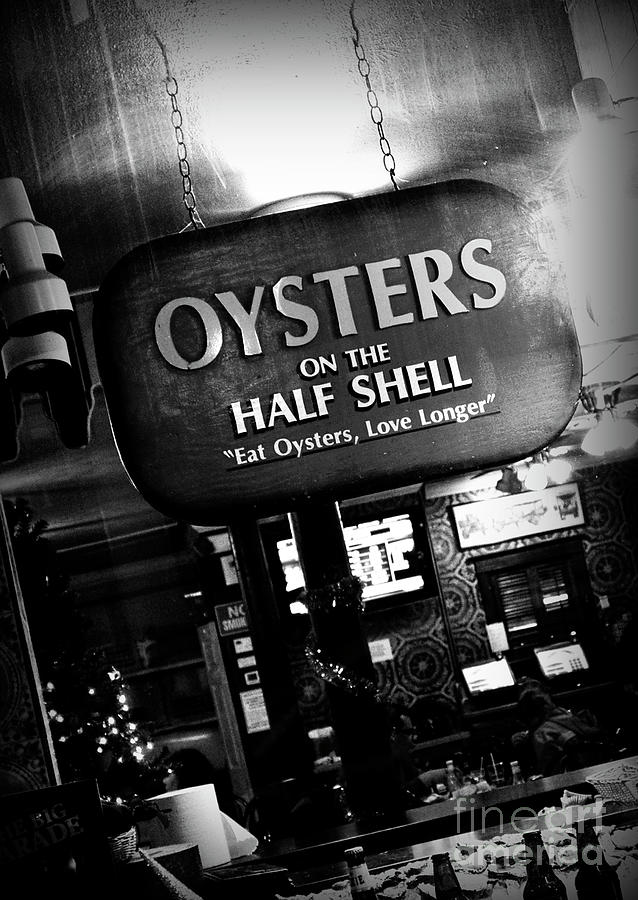 New Orleans Photograph - On the Half Shell - BW by Scott Pellegrin