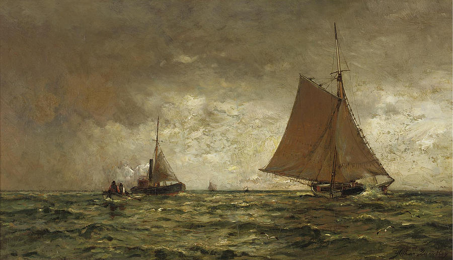 On the High Sea Painting by Arthur Quartley