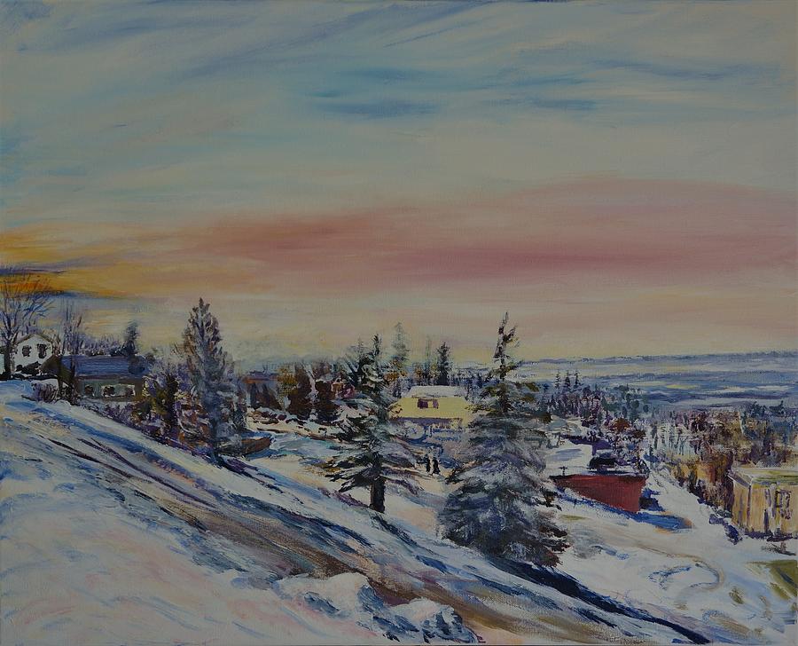 On the Hill in Mandan Painting by Helen Campbell