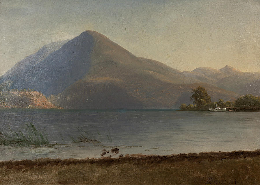 On the Hudson, by 1902 Painting by Albert Bierstadt