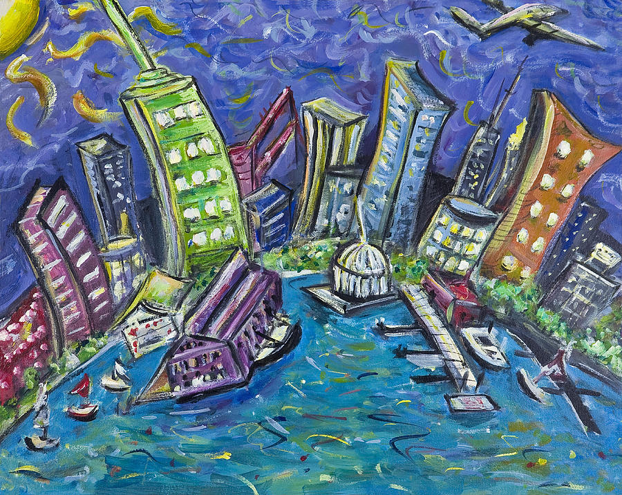 New York City Painting - On The Hudson by Jason Gluskin