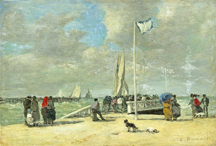 On the Jetty Painting by Eugene Boudin