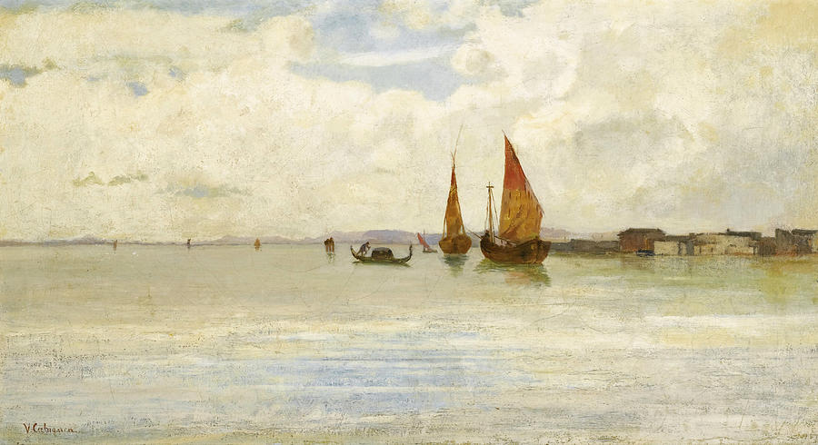 On the Lagoon. Venice Painting by Vincenzo Cabianca