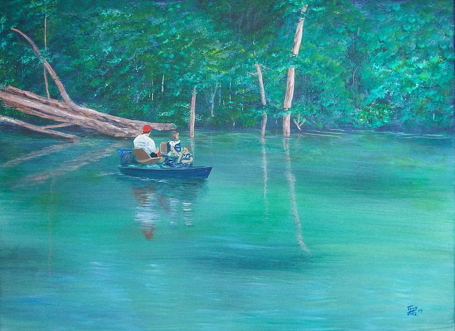 Boat Painting - On The Lake by Tony Rodriguez