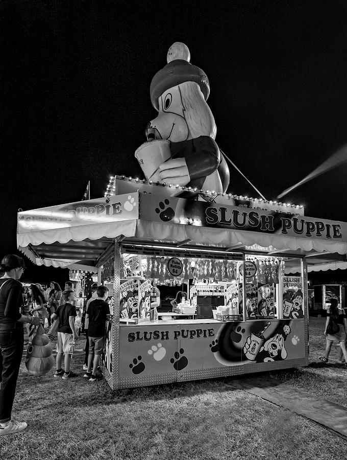 On The Midway - Temptations Of The Night 4 bw Photograph by Steve Harrington