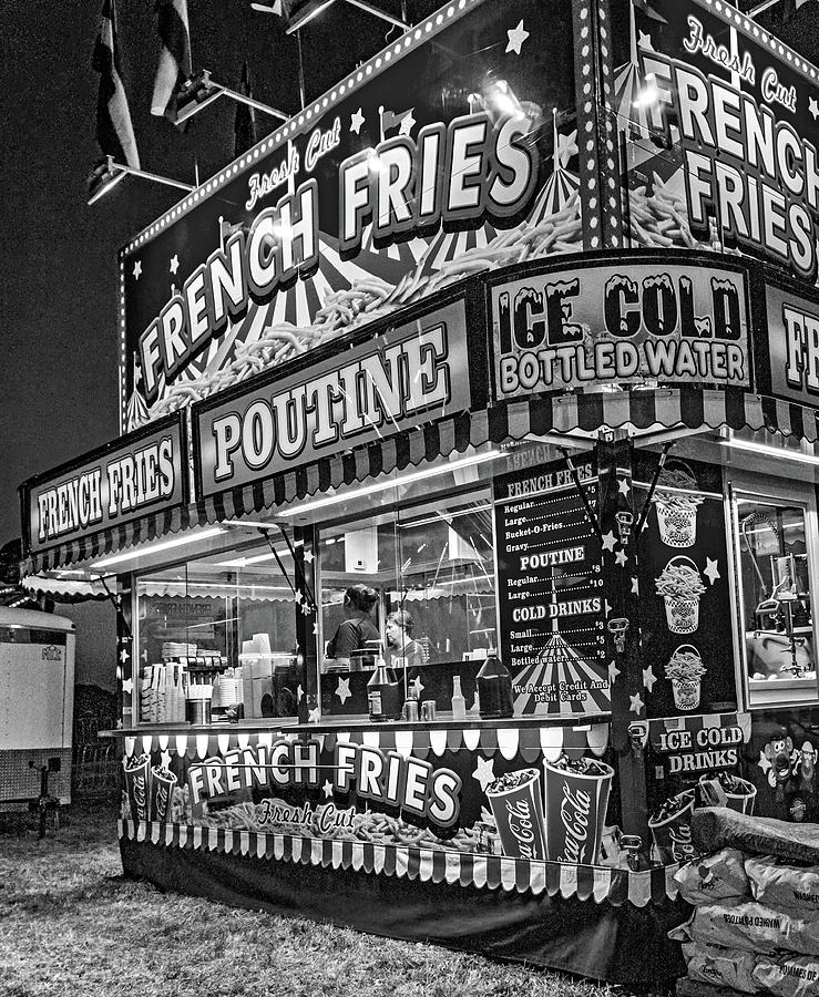 On The Midway - Temptations Of The Night bw Photograph by Steve Harrington