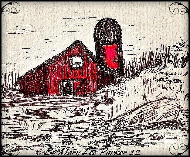 On The Old Farm Mixed Media by MaryLee Parker