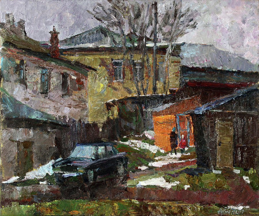On the outskirts of Borovsk Painting by Juliya Zhukova