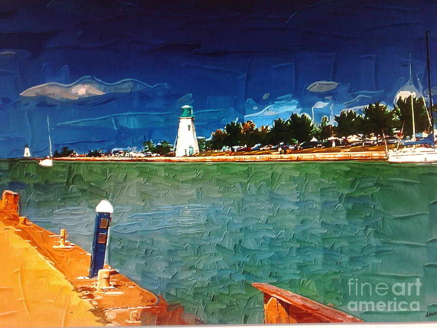 Port Dalhousie Painting - On The Pier At Port by Deborah Selib-Haig DMacq Port Dalhousie Painting - On The Pier At Port by Deborah Selib-Haig DMacq