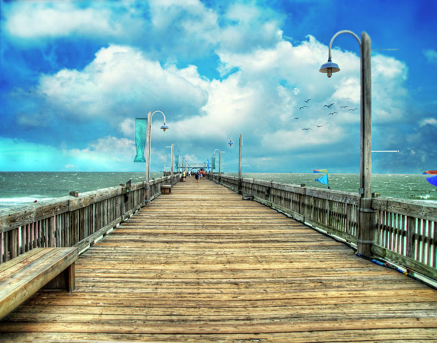 Summer Photograph - On the Pier at Tybee by Tammy Wetzel